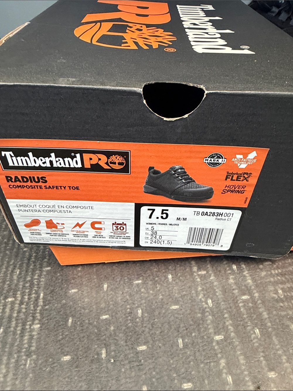 Timberland Kids Black and Orange Radius Composite Safety Toe Sneakers